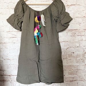 Hot & Delicious tassel shift dress boho